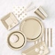 image 2 of Pack of 16 Gold Foil Stripes Stamped Luncheon Napkins