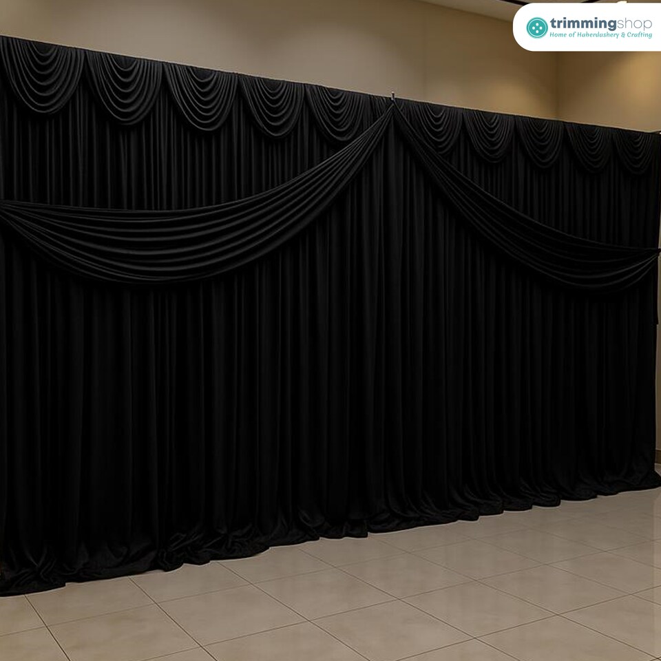 image 1 of 3M Ice Silk Wedding Drapery, Detachable Backdrop Curtain - 1pc