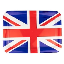 Union Jack Rectangular Reusable Plastic Serving Tray 42cm Multi