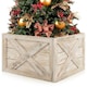 image 1 of COSTWAY Christmas Tree Collar Box Wooden Tree Box Stand Brown | One Size