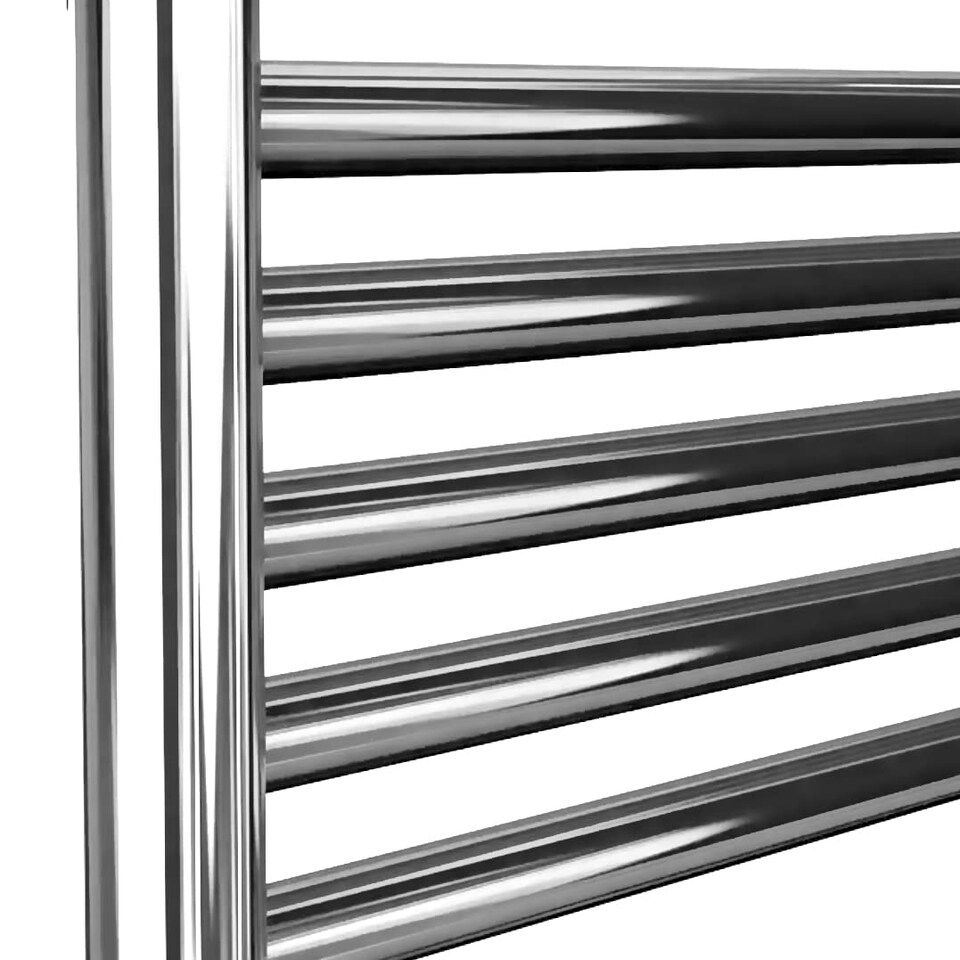 image 1 of 490mm x 680mm Chrome Heated Towel Rail Radiator Top Shelf & Two Towel Holder OSLO For Bathroom & Kitchen Rag Storage Rack