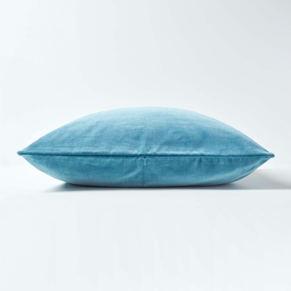 image 1 of Homescapes Blue Velvet Cushion Cover - 40 x 40 cm | Multi | 40 x 40 cm | 1