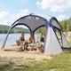 image 2 of Outsunny Outdoor Gazebo Event Dome Shelter Party Tent for Garden Cream and Blue
