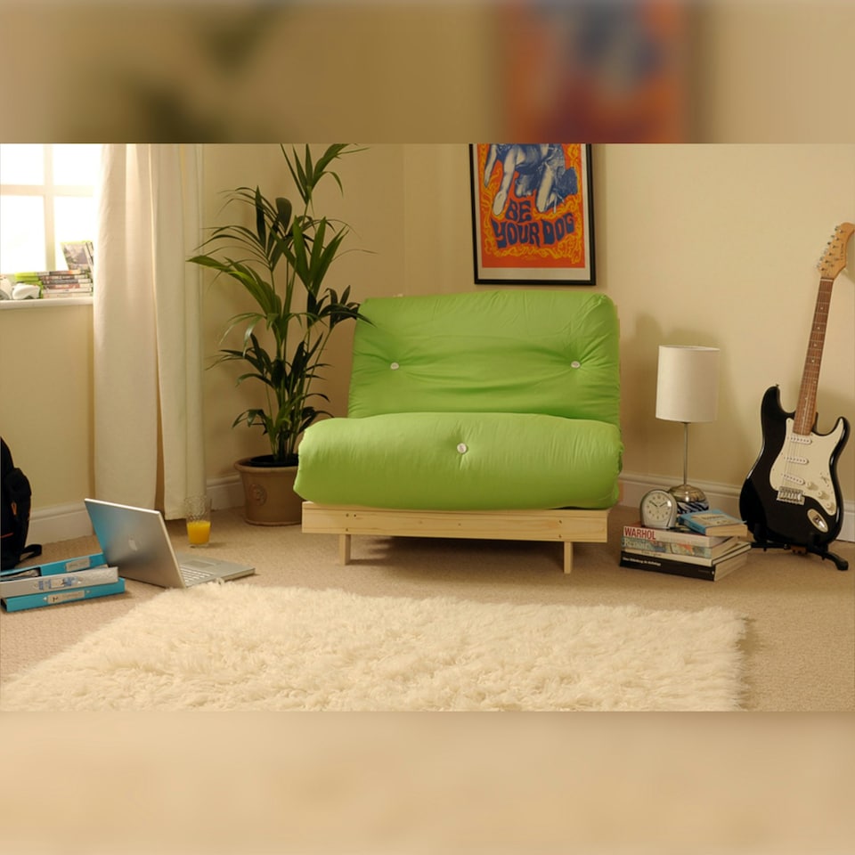 image 1 of 3ft Single Luxury Futon Mattress And Base Set in Lime