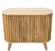 image 3 of Slated 2 Door Small Sideboard - Mango Wood - L40 x W95 x H77 cm - Mango Light Finish - Assembly Required | Brown