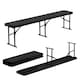 image 1 of Harbour Housewares Folding Camping Picnic Bench - 180cm (6ft) - Black | Black | Black