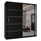 image 1 of Sliding Wardrobes 4u Modern Sliding Door Wardrobe with Full Mirror | 120cm, 150cm, 180cm and 203cm | White, Black, Grey & Oak | Black | 203cm
