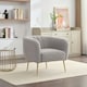 image 2 of Ronan Boucle Fabric Accent Chair - Light Grey