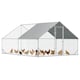 image 1 of PawHut Walk In Chicken Run Large Galvanized Chicken Coop w/ Cover 3 x 4 x 2m