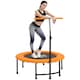 image 1 of HOMCOM Mini Trampoline, Rebounder Jumper w Adjustable Handle, Orange
