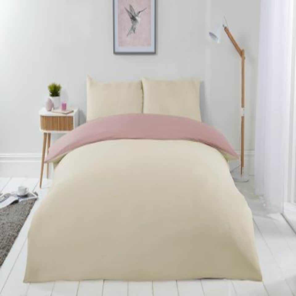 image 1 of Brights Reversible Duvet King Bed CreamBlush