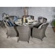 image 1 of 6 Seater Round Caver Dining Set 110cm Round Table With 4 Imperial Chairs Including Cushions