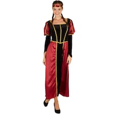 Womens Medieval Lady Costume | Black | black/red | XL | 1