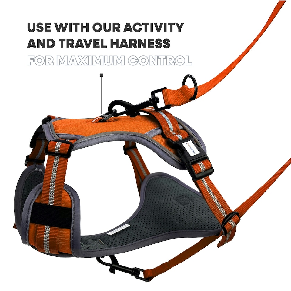 image 1 of HugglePets Activity & Travel Dog Harness Orange | L