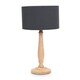image 1 of ValueLights Victoria Light Wood Table Lamp Charcoal Shade | Brown | Charcoal