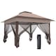image 1 of Outsunny 3.6 x 3.6 m Pop up Gazebo with Netting and Wheeled Carry Bag, UPF50 Height Adjustable Party Tent Instant Canopy Sun Shade Shelter, Khaki