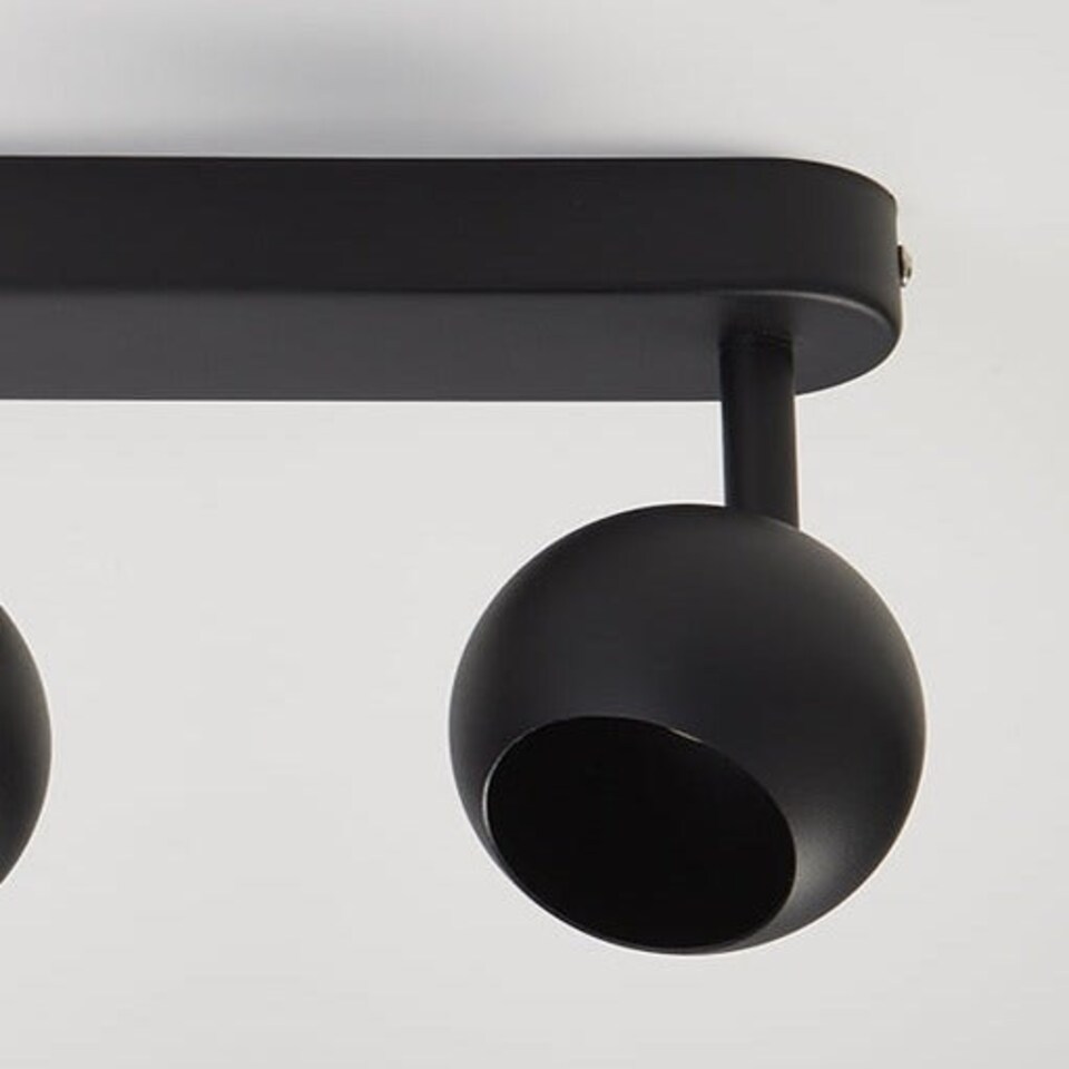 image 1 of CGC NIEVE Matt Black Triple Three Head GU10 Ceiling Surface Spot Light Round Head Black