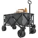 image 1 of Outsunny Outdoor Cart Folding Cargo Wagon Trailer Beach w Handle Dark Grey