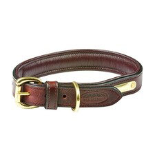 Weatherbeeta Padded Leather Dog Collar - Brown - XS