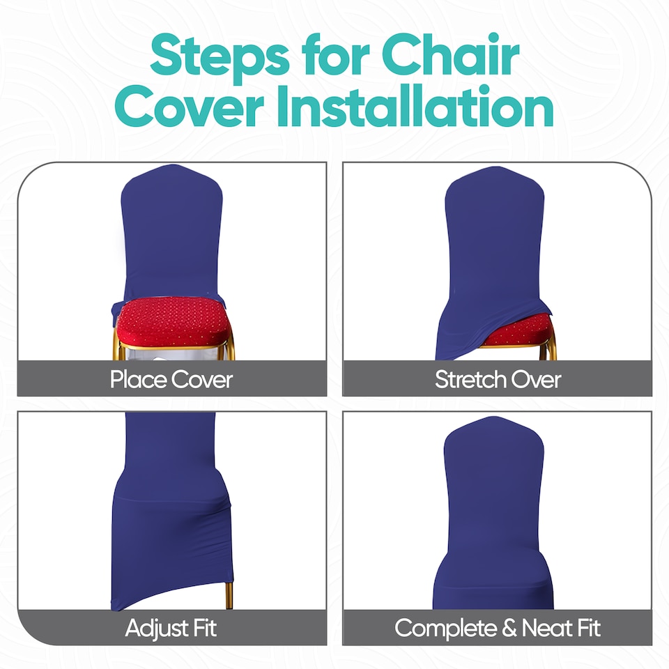 image 1 of Chair Cover Spandex Polyester Stretch Fabric Dining Slipcovers - 10pcs