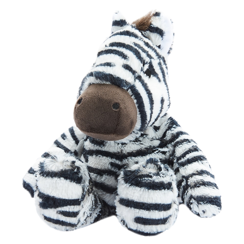 image 1 of Warmies Plush Zebra Microwavable Weighted Teddy with French Lavender Scent, Hot or Cold for Cool Relaxation and Warm Relief