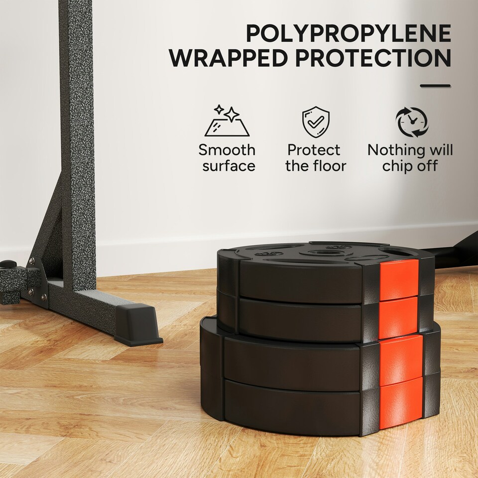 image 1 of SPORTNOW Olympic Weight Plates Set for Home Gym, 2 x 5kg, 2 x 2.5kg, Black