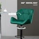 image 6 of HOMCOM Set Of 2 Luxurious Velvet-Touch Bar Stools Metal Frame Footrest Green