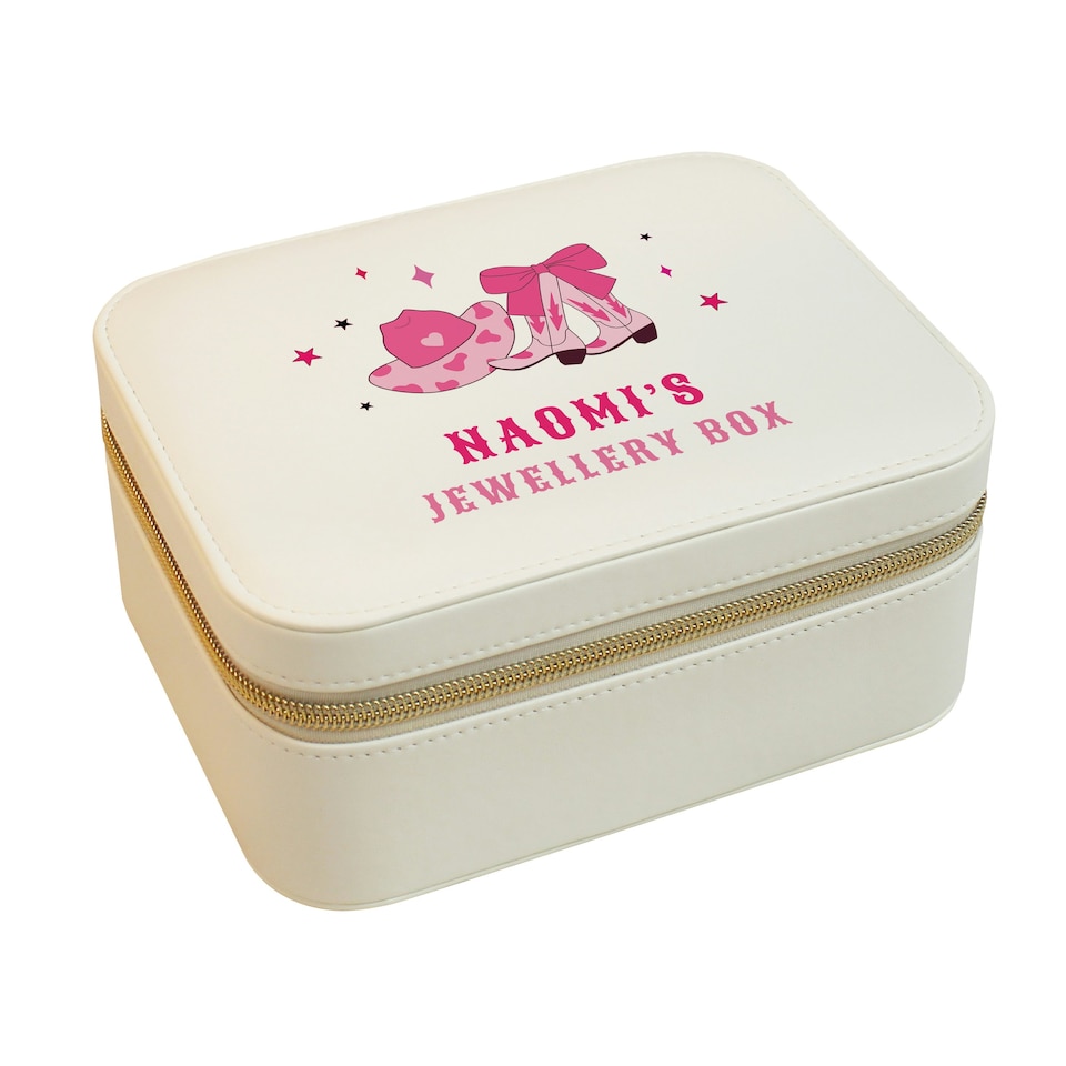 image 1 of Personalised Cowgirl Travel Jewellery Box