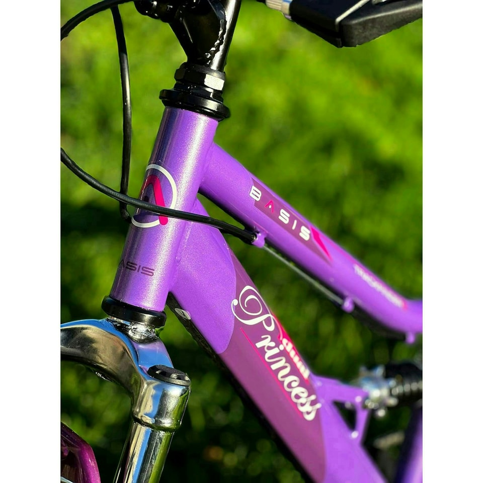 image 1 of Basis Princess 20" Girls Full Suspension Mountain Bike - Pearl Purple/Pink
