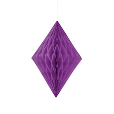 Unique Party 14 Inch Diamond Paper Decorations - Purple - 14 inch