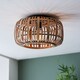 image 3 of Mathias Decorative Flush Ceiling Lamp, Natural Bamboo, Plywood, Matt Black Paint
