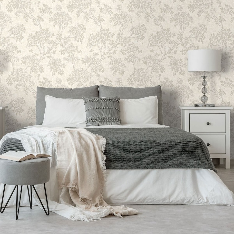 image 1 of Holden Decor Hawthorn Trail Vinyl Textured Wallpaper | Clear | Neutral | 1