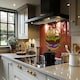 image 2 of The pop art illustration of burger Designer Splash Back | White