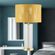 image 6 of Aura - Satin Brass Table Lamp with Ochre Fern Cut Out Silver Shade Bronze | Yellow