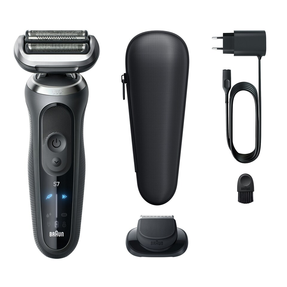 image 1 of Braun Series 7 Electric Shaver, +1 Attachment, 72-G1200S, Grey