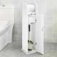 image 4 of Living and Home Wooden Bathroom Cabinet for Toilet Rolls - White 20 W x 18 D x 78 Hcm
