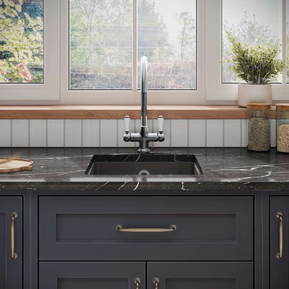 image 1 of Balterley Single Bowl Kitchen Sink Fireclay with Overflow - Set C