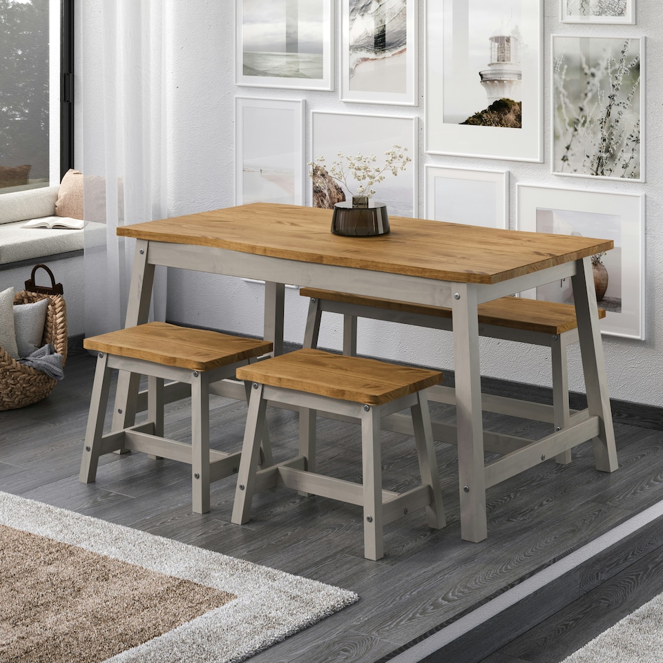 image 1 of Corona Grey, Live Edge Large Dining Table Grey