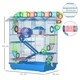 image 4 of PawHut 5 Tiers Hamster Cage Animal Travel Carrier Habitat, Blue