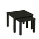 image 6 of Set of 2 Square Wooden Nesting Coffee Side Tables Brown | Colour: Rustic Brown