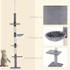 image 5 of PawHut Floor to Ceiling Cat Tree 5-Tier Climbing Tower Scratching Post Grey