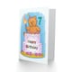 image 2 of Teddy Bear Cake Party Hat Cartoon Cute 7th 7 Year Old Child Kids Birthday Card