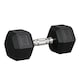 image 1 of HOMCOM 12.5KG Single Rubber Hex Dumbbell Portable Hand Weights for Home Gym