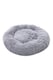 image 1 of Living and Home Calming Round Donut Plush Dog Cuddler Bed | Grey | Light Grey
