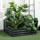 image 2 of Outsunny 2 Tier Galvanised Raised Garden Bed Planter Box Open Bottom