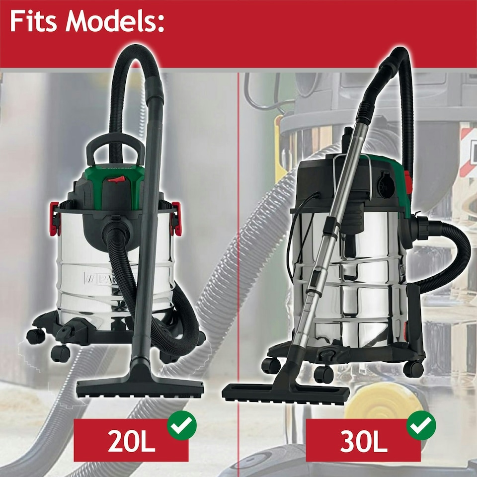 image 1 of SPARES2GO Wet & Dry Cartridge Filter + Foam Sleeve compatible with Lidl Parkside 20L 30L Canister Vacuum Cleaner