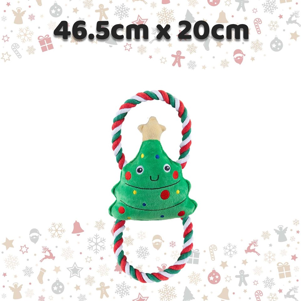 image 1 of PMS Christmas Tree Pet Toy 46.5cm x 20cm Green - Festive Dog Toy, 1 Each