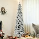 image 2 of HOMCOM 7ft Flocked Pencil Christmas Tree with Auto Open, Steel Base