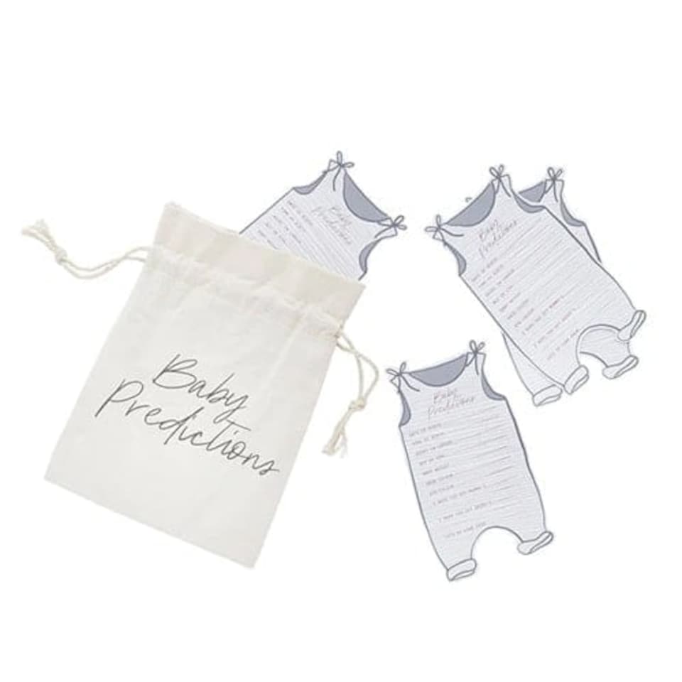 image 1 of Baby Shower Prediction Cards & Canvas Bag - Pack of 20