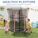 image 8 of HOMCOM 5.4FT Kids Trampoline With Enclosure Indoor Outdoor, Pink